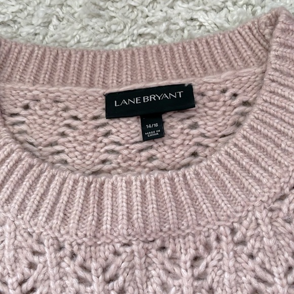 Lane Bryant mauve tunic crochet sweater, size 14/16 - Picture 2 of 4